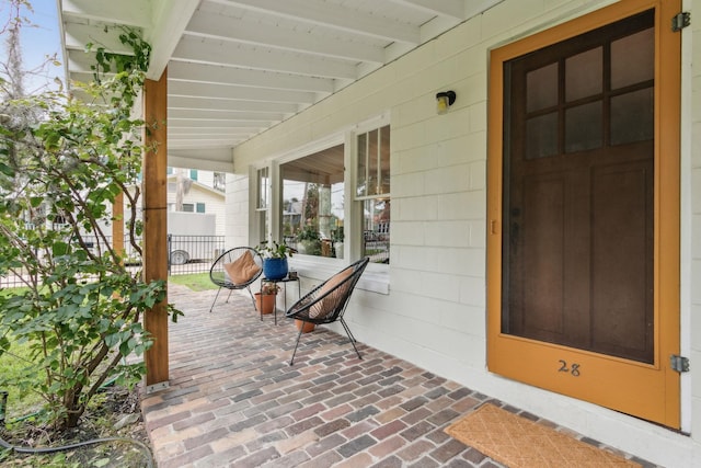 view of patio / terrace with a porch