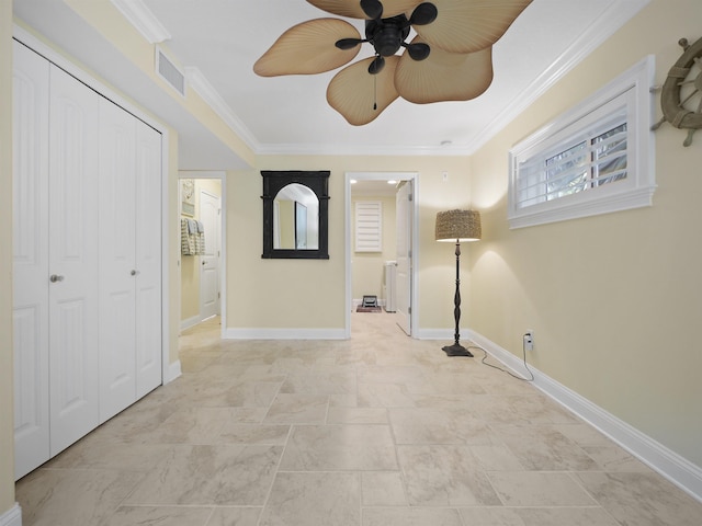 interior space featuring ornamental molding