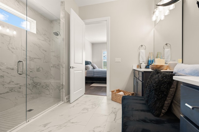 87 Amarante Ln, Saint Augustine, FL 32095 - full bathroom featuring vanity, healthy amount of natural light, and marble finish floors