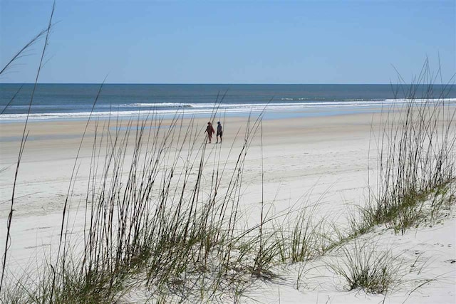 property view of water featuring a view of the beach