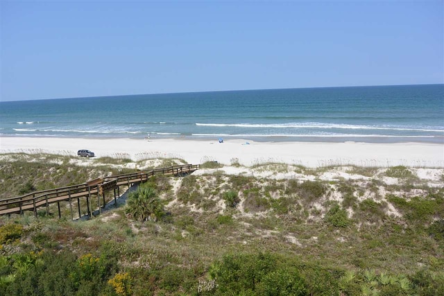 property view of water with a beach view