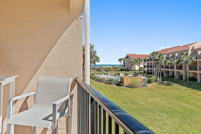 balcony featuring a residential view