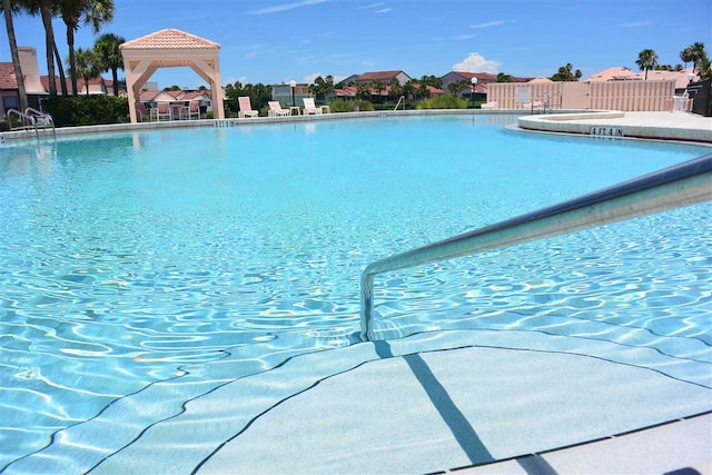 view of pool featuring a gazebo