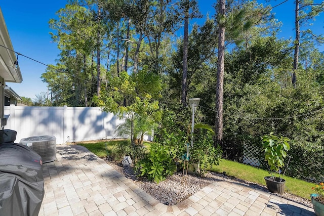 view of patio / terrace with central AC unit