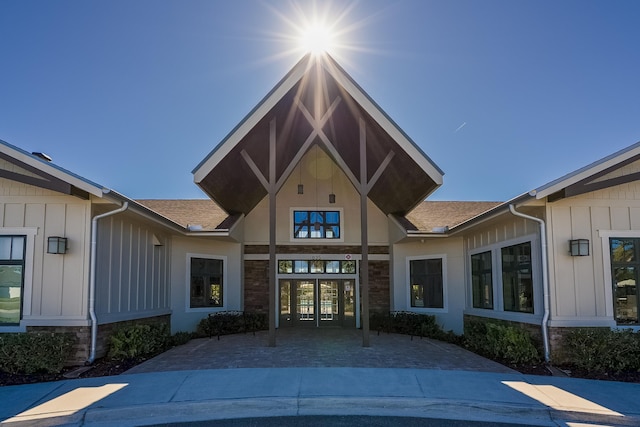 entrance to property with french doors