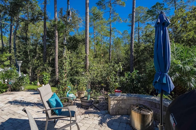 view of patio with a grill