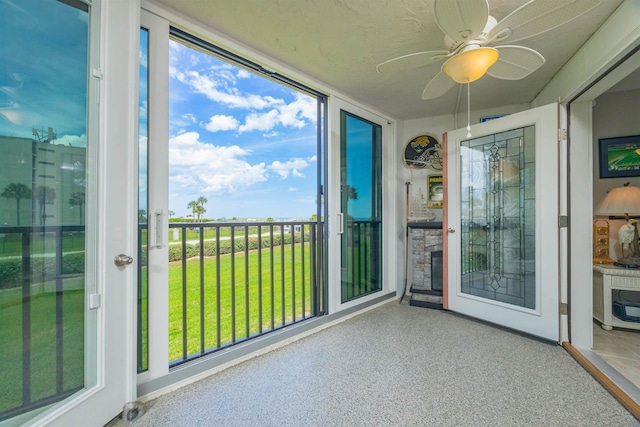 view of unfurnished sunroom