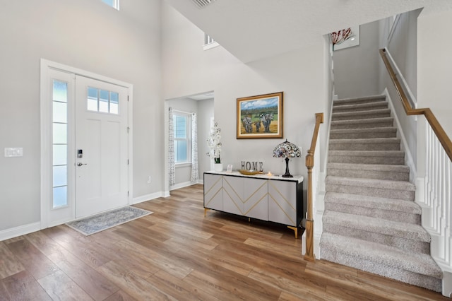 foyer featuring wood-type flooring