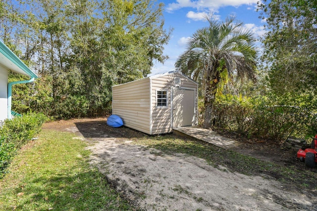 view of shed