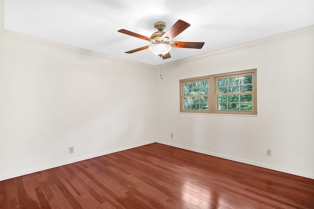 6433 Jack Wright Island Rd, Saint Augustine, FL 32092 - unfurnished room with hardwood / wood-style floors, ceiling fan, and ornamental molding