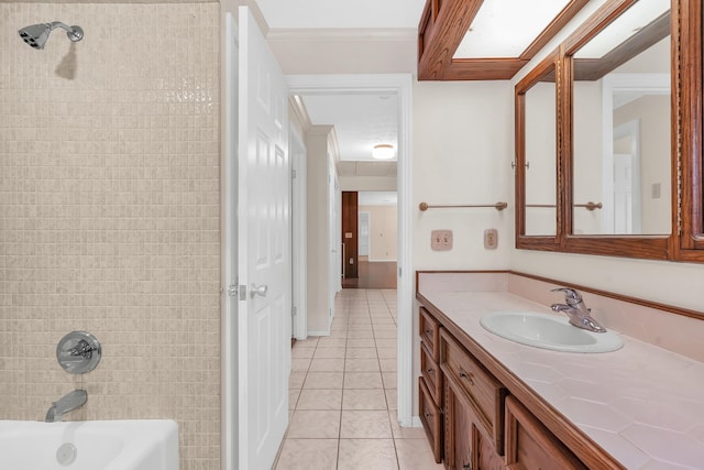 6433 Jack Wright Island Rd, Saint Augustine, FL 32092 - bathroom featuring tile patterned floors, vanity, and shower / bathtub combination