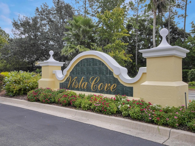 view of community sign