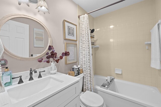 6600 Nassau St, Saint Augustine, FL 32080 - bathroom featuring vanity, toilet, and shower / bath combo with shower curtain