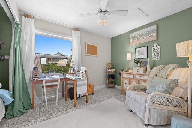 6600 Nassau St, Saint Augustine, FL 32080 - office area featuring a ceiling fan, carpet, and baseboards