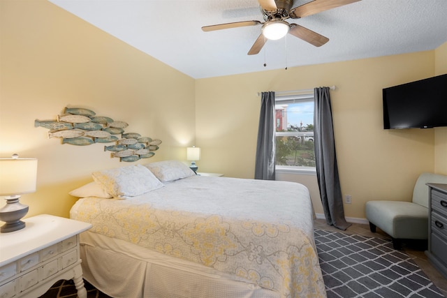 bedroom featuring ceiling fan