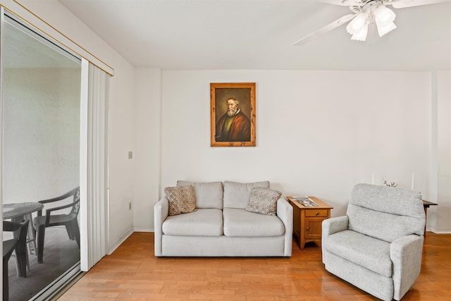 155 Marine St Unit 202, Saint Augustine, FL 32084 - living area with light wood-style flooring and ceiling fan