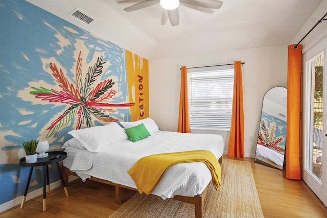5 Nesbit Ave, Saint Augustine, FL 32084 - bedroom with multiple windows, light wood-style floors, and ceiling fan
