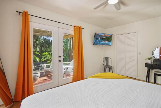 5 Nesbit Ave, Saint Augustine, FL 32084 - bedroom with access to exterior and a ceiling fan