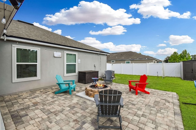362 S Hamilton Springs Rd, Saint Augustine, FL 32084 - view of patio / terrace with an outdoor fire pit