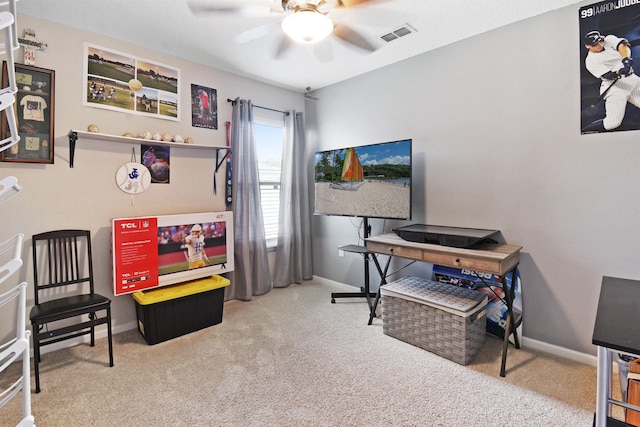 362 S Hamilton Springs Rd, Saint Augustine, FL 32084 - carpeted office space with ceiling fan and baseboards