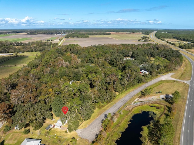 aerial view featuring a rural view