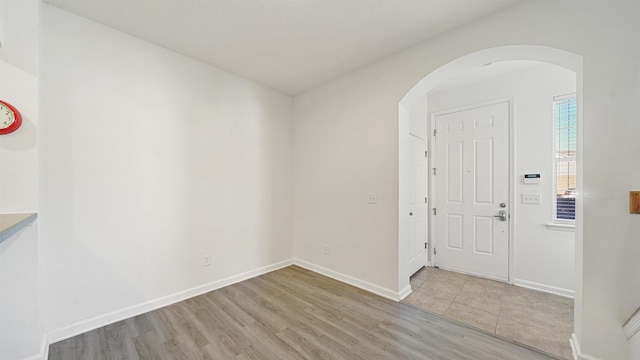 foyer featuring light wood-type flooring