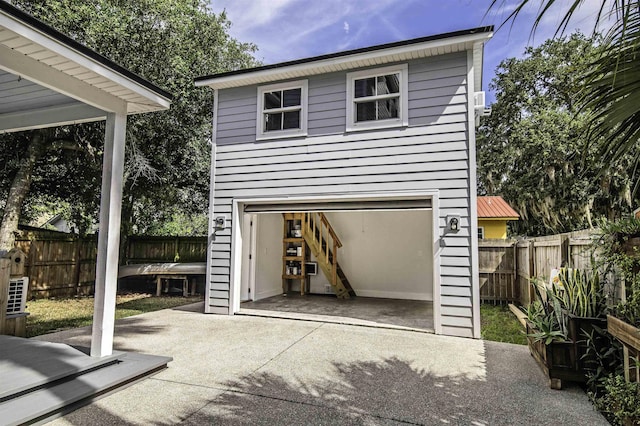 view of garage