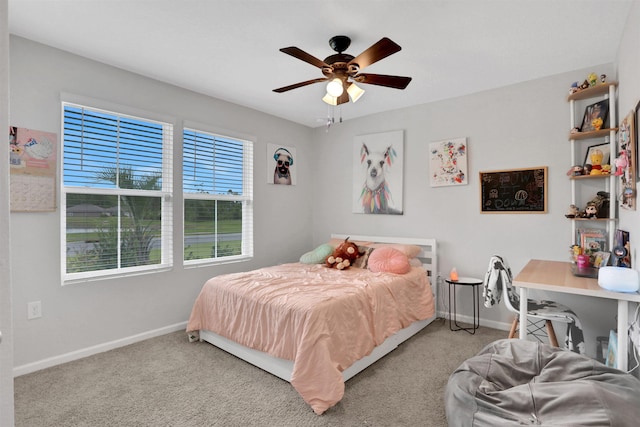 123 Hickory Ridge Rd, Saint Augustine, FL 32084 - carpeted bedroom featuring baseboards and a ceiling fan