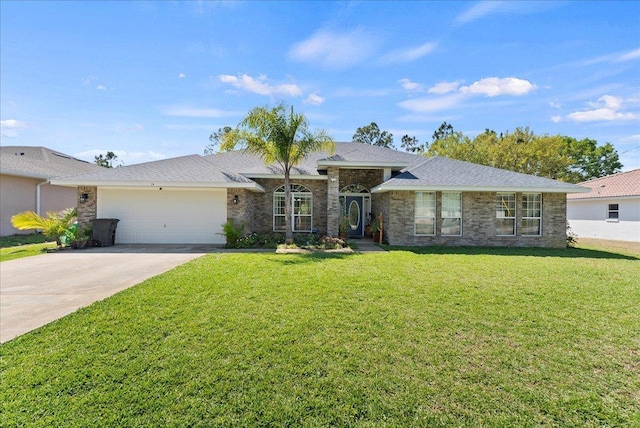 14 Serbian Bellflower Trl, Palm Coast, FL 32164 - single story home with driveway, a front yard, and an attached garage