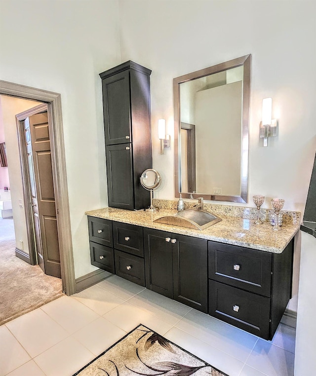 bathroom featuring vanity and tile patterned floors