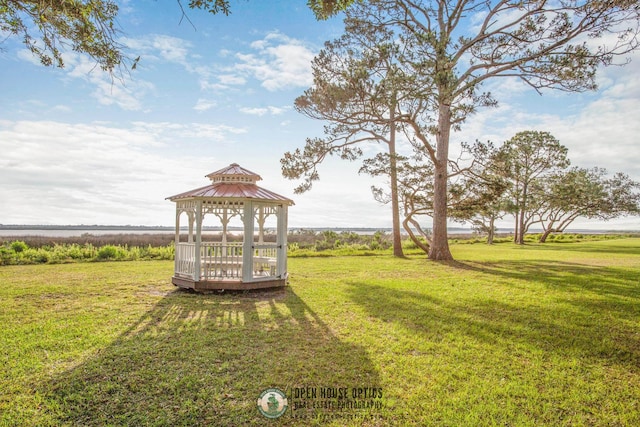 view of yard with a gazebo