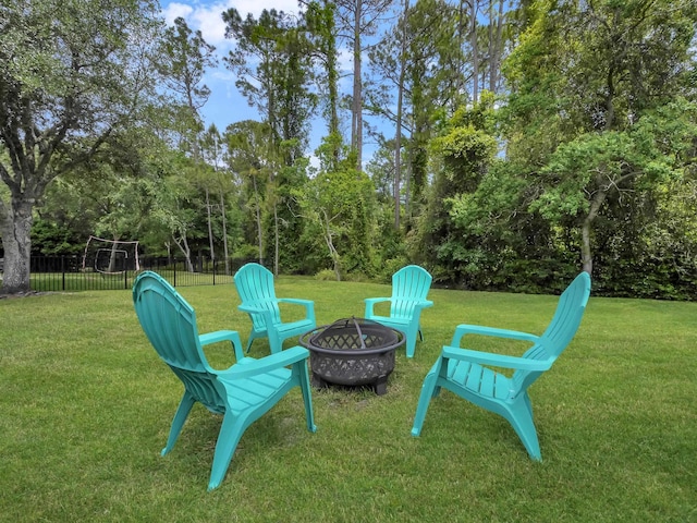 5351 Cypress Links Blvd, Elkton, FL 32033 - view of yard featuring a fire pit and fence