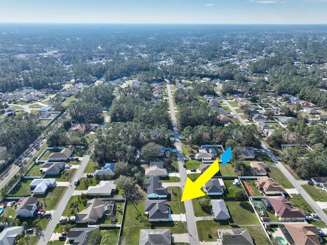 aerial view with a residential view