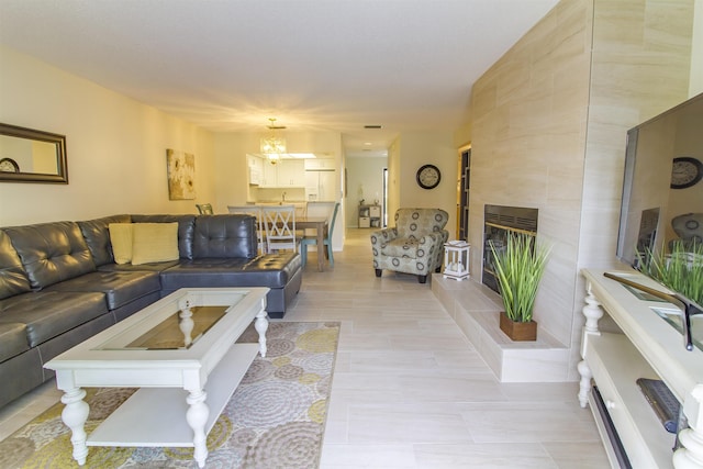 890 A1A Beach Blvd Unit 74, Saint Augustine Beach, FL 32080 - living room with a tiled fireplace