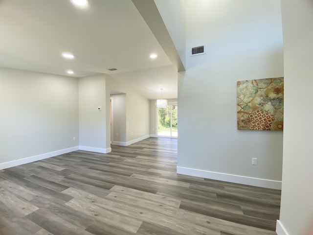 empty room featuring hardwood / wood-style floors