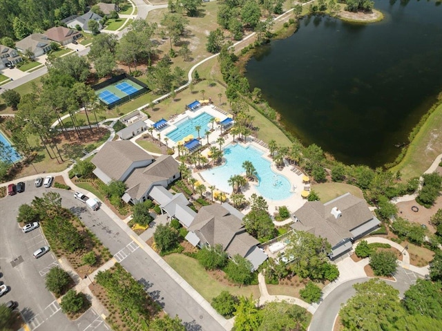 295 Ferndale Way, Saint Augustine, FL 32092 - aerial view of property and surrounding area featuring a pool area and a nearby body of water