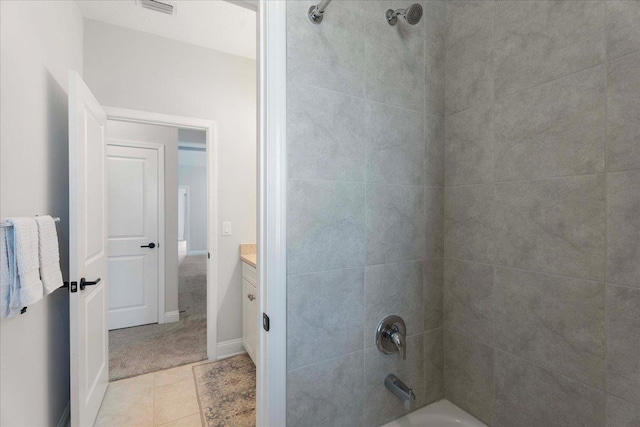 295 Ferndale Way, Saint Augustine, FL 32092 - full bathroom featuring  shower combination, vanity, baseboards, and tile patterned floors