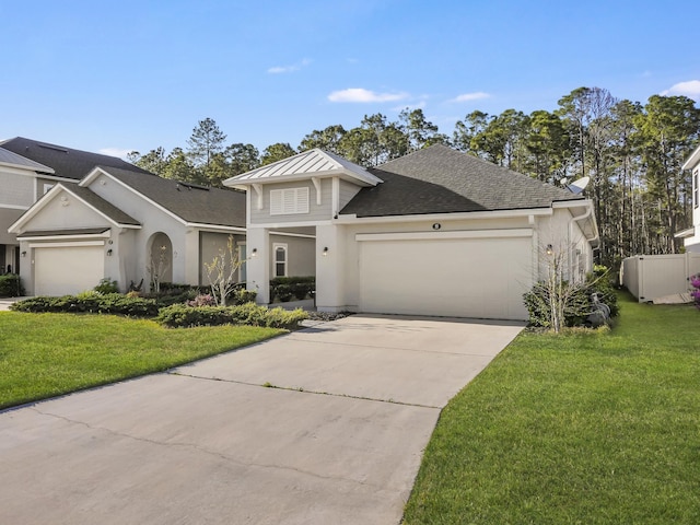 55 Concave Ln, Saint Augustine, FL 32095 - traditional-style house featuring a garage, a front lawn, and stucco siding