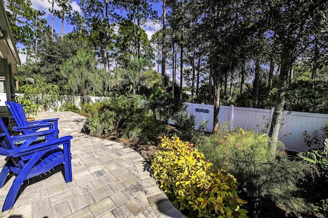 view of patio with a fenced backyard