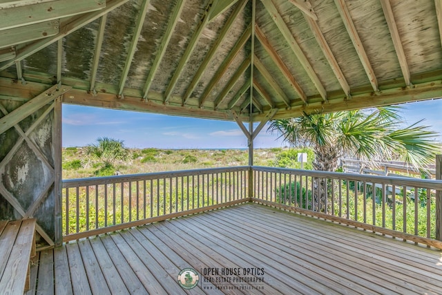 deck with a gazebo