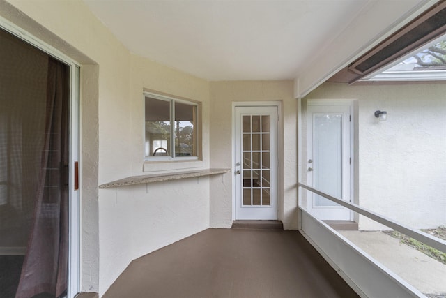 view of unfurnished sunroom