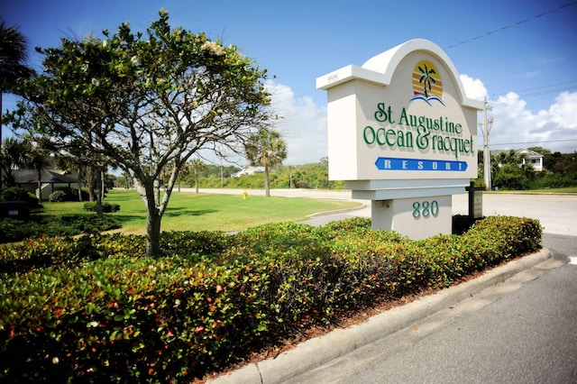 view of community sign