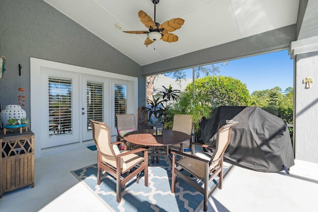 view of patio / terrace with ceiling fan