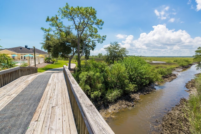 view of property's community with a water view