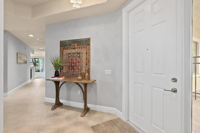 175 Laterra Links Cir Unit 101, Saint Augustine, FL 32092 - foyer entrance with visible vents, baseboards, light tile patterned flooring, and recessed lighting