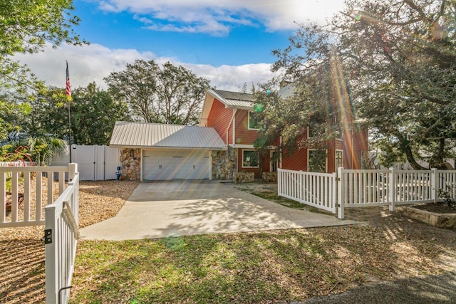 view of front facade featuring a garage