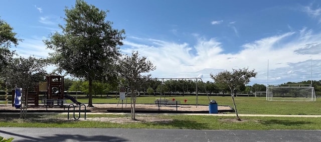view of community featuring an area for soccer