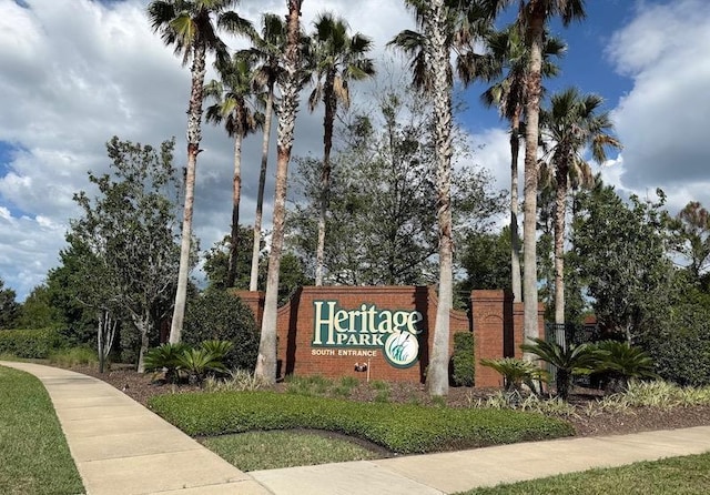 view of community sign