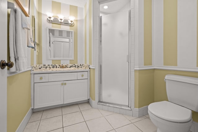 8200 S A1A Unit 15, Saint Augustine, FL 32080 - full bathroom with vanity, a stall shower, and tile patterned flooring