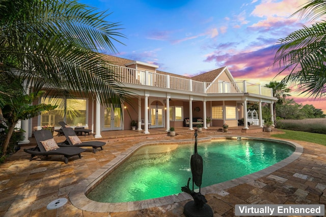821 Kalli Creek Ln, Saint Augustine, FL 32080 - swimming pool with french doors and a patio